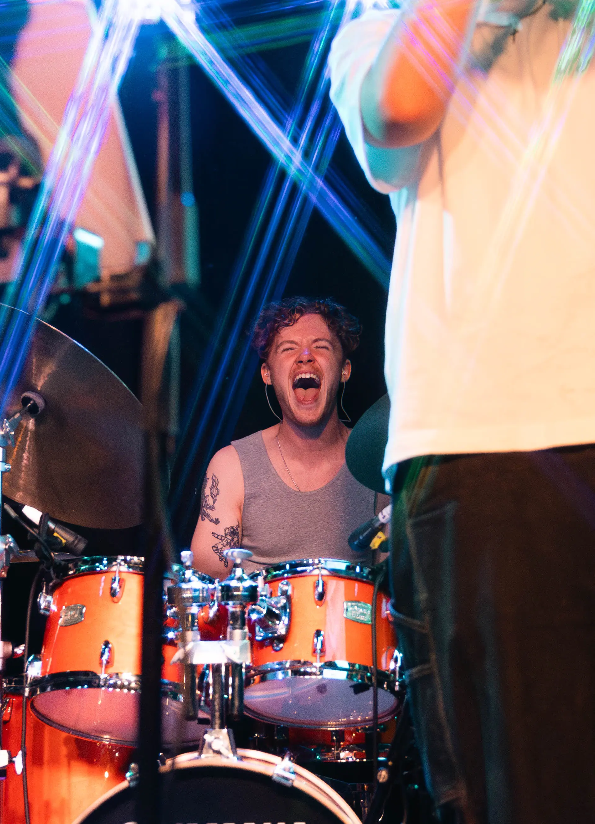Iliya performing drums live